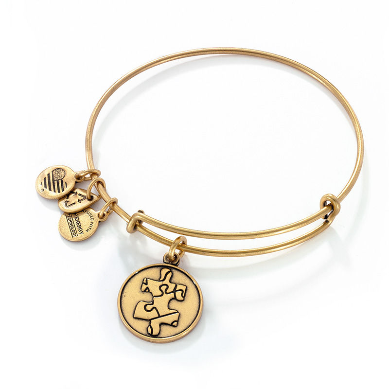 Alex and Ani Piece of the Puzzle Charm Bangle in Gold-Tone Brass