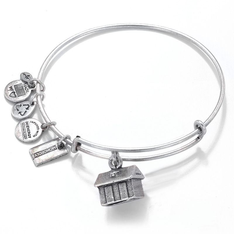 Main Image 1 of Alex and Ani Monopoly House Charm Bangle in Silver-Tone Brass