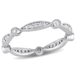 Eternity Bands Rings Zales T W Diamond Alternating Vintage Style Eternity Wedding Band In 10k