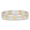 Thumbnail Image 0 of Men's 1/2 CT. T.W. Diamond Triple Row Link Bracelet in Two-Tone Stainless Steel - 8.5"