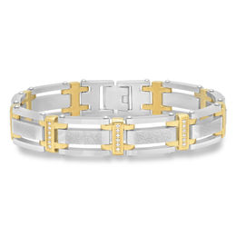Stainless Steel Bracelets Zales T W Diamond Triple Row Link Bracelet