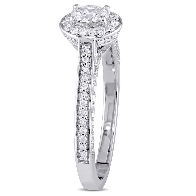 3/4 CT. T.W. Oval Diamond Frame Engagement Ring in 14K White Gold