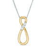 Thumbnail Image 2 of Convertibilities 1/10 CT. T.W. Diamond Infinity Cross Three-in-One Pendant in Sterling Silver and 10K Gold