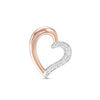 Thumbnail Image 1 of Diamond Accent Heart Single Stud Earring in Sterling Silver and 10K Rose Gold