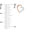 Thumbnail Image 2 of Diamond Accent Heart Single Stud Earring in Sterling Silver and 10K Rose Gold