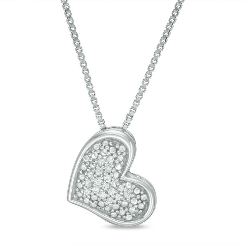 Main Image 2 of Convertibilities 1/15 CT. T.W. Diamond Heart Three-in-One Pendant in Sterling Silver and 10K Rose Gold