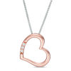 Thumbnail Image 3 of Convertibilities 1/15 CT. T.W. Diamond Heart Three-in-One Pendant in Sterling Silver and 10K Rose Gold