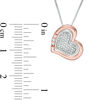 Thumbnail Image 4 of Convertibilities 1/15 CT. T.W. Diamond Heart Three-in-One Pendant in Sterling Silver and 10K Rose Gold