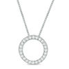 Thumbnail Image 2 of Convertibilities 1/6 CT. T.W. Diamond Swirl Circle Three-in-One Pendant in Sterling Silver and 10K Gold