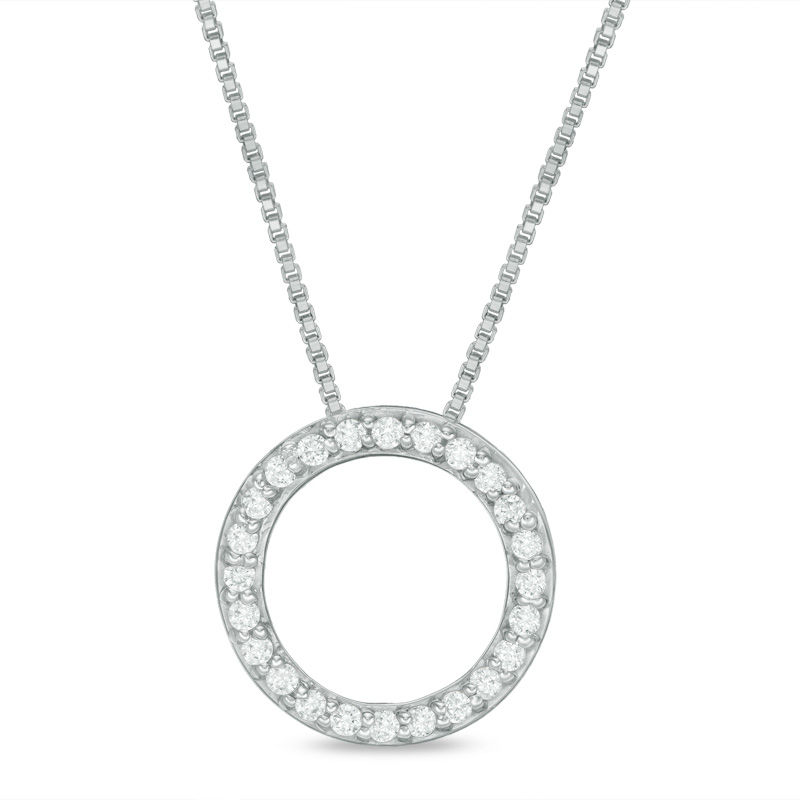 Main Image 2 of Convertibilities 1/6 CT. T.W. Diamond Swirl Circle Three-in-One Pendant in Sterling Silver and 10K Gold