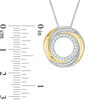 Thumbnail Image 4 of Convertibilities 1/6 CT. T.W. Diamond Swirl Circle Three-in-One Pendant in Sterling Silver and 10K Gold