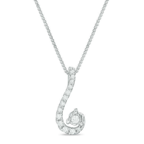 Convertibilities 1/6 CT. T.w. Diamond Double Swirl Drop Three-in-One Pendant in Sterling Silver