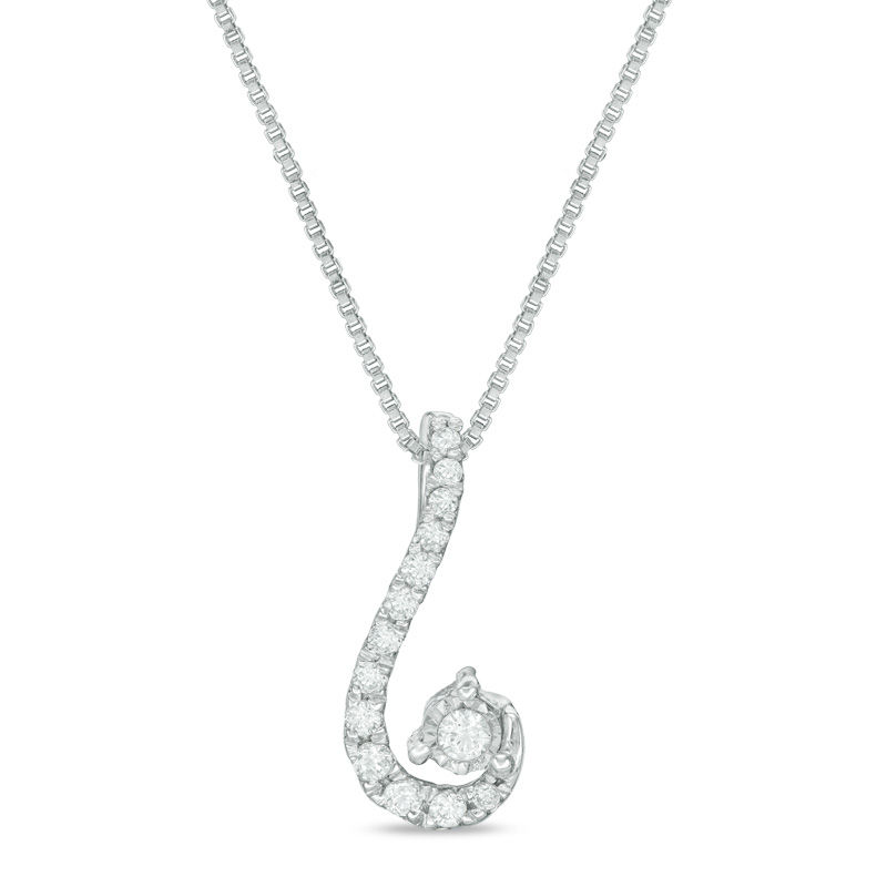 Main Image 2 of Convertibilities 1/6 CT. T.W. Diamond Double Swirl Drop Three-in-One Pendant in Sterling Silver