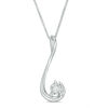 Thumbnail Image 3 of Convertibilities 1/6 CT. T.W. Diamond Double Swirl Drop Three-in-One Pendant in Sterling Silver