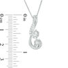 Thumbnail Image 4 of Convertibilities 1/6 CT. T.W. Diamond Double Swirl Drop Three-in-One Pendant in Sterling Silver