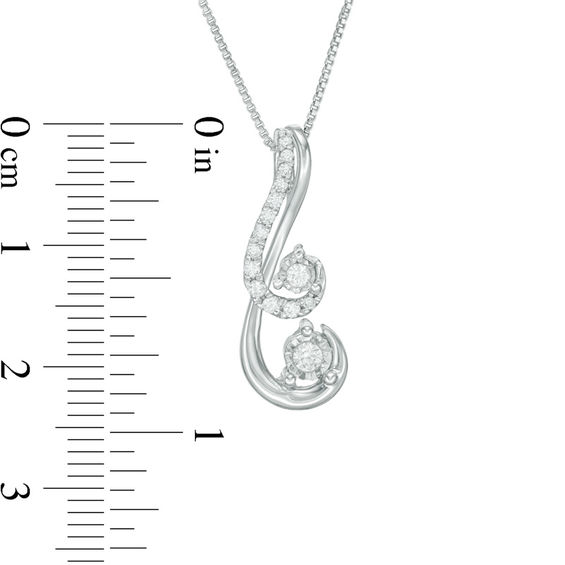Convertibilities 1/6 CT. T.w. Diamond Double Swirl Drop Three-in-One Pendant in Sterling Silver