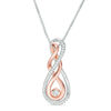 Thumbnail Image 1 of Convertibilities 1/8 CT. T.W. Diamond Double Infinity Three-in-One Pendant in Sterling Silver and 10K Rose Gold