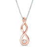Thumbnail Image 2 of Convertibilities 1/8 CT. T.W. Diamond Double Infinity Three-in-One Pendant in Sterling Silver and 10K Rose Gold