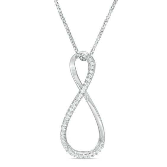 Convertibilities 1/8 CT. T.w. Diamond Double Infinity Three-in-One Pendant in Sterling Silver and 10K Rose Gold