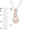Thumbnail Image 4 of Convertibilities 1/8 CT. T.W. Diamond Double Infinity Three-in-One Pendant in Sterling Silver and 10K Rose Gold