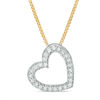 Thumbnail Image 1 of Convertibilities 1/10 CT. T.W. Diamond Heart Three-in-One Pendant in Sterling Silver and 10K Gold