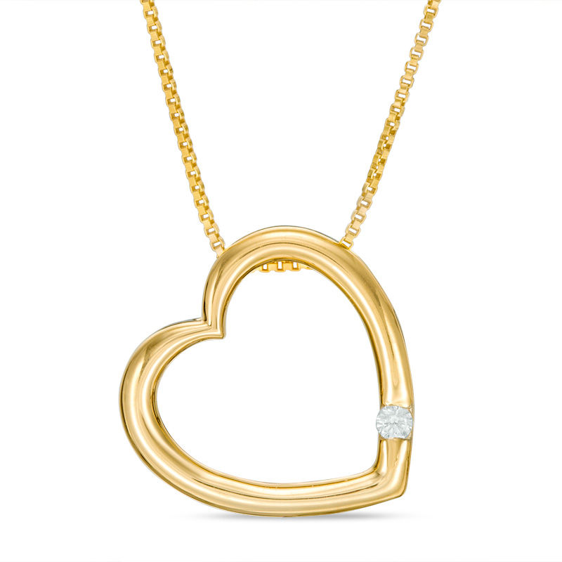 Convertibilities 1/10 CT. T.W. Diamond Heart Three-in-One Pendant in Sterling Silver and 10K Gold