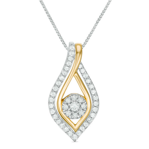 Convertibilities 1/4 CT. T.w. Diamond Marquise Three-in-One Pendant in 10K Two-Tone Gold