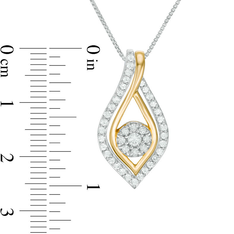 Convertibilities 1/4 CT. T.W. Diamond Marquise Three-in-One Pendant in 10K Two-Tone Gold