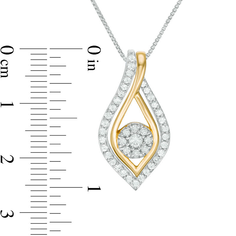 Main Image 4 of Convertibilities 1/4 CT. T.W. Diamond Marquise Three-in-One Pendant in 10K Two-Tone Gold