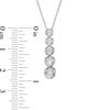 Thumbnail Image 2 of 1/4 CT. T.W. Diamond  Five Stone Graduated Pendant in Sterling Silver
