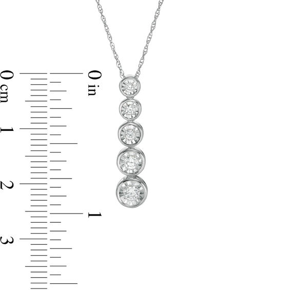 1/4 CT. T.w. Diamond Five Stone Graduated Pendant in Sterling Silver