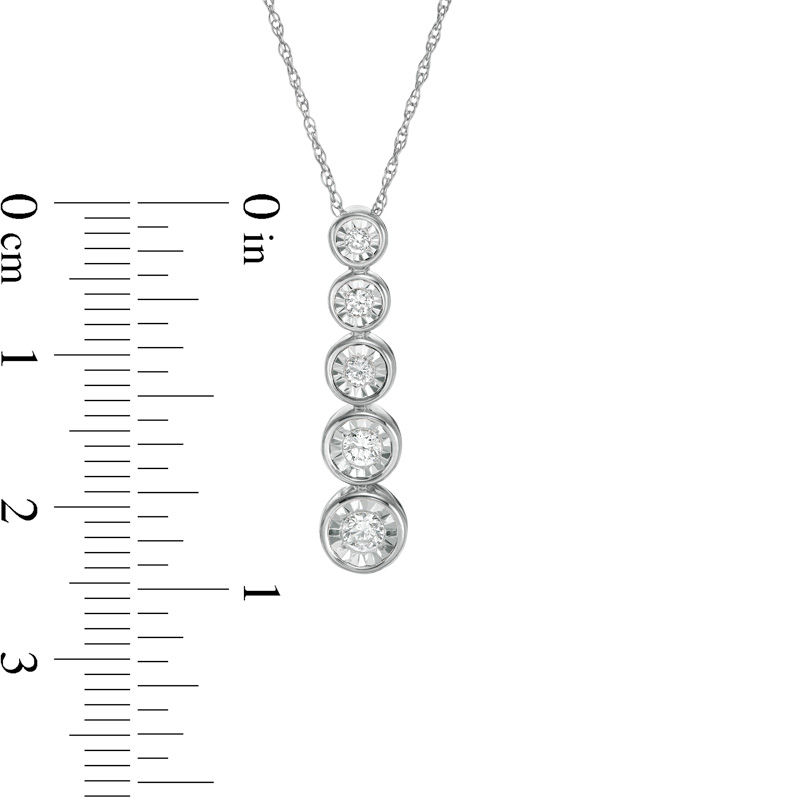 Main Image 2 of 1/4 CT. T.W. Diamond  Five Stone Graduated Pendant in Sterling Silver
