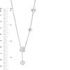 Thumbnail Image 2 of 1/10 CT. T.W. Diamond Heart Lariat Bolo Necklace in Sterling Silver - 26"