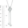 Thumbnail Image 2 of 1/15 CT. T.W. Diamond Three Stone Flame Lariat Bolo Necklace in Sterling Silver - 26"