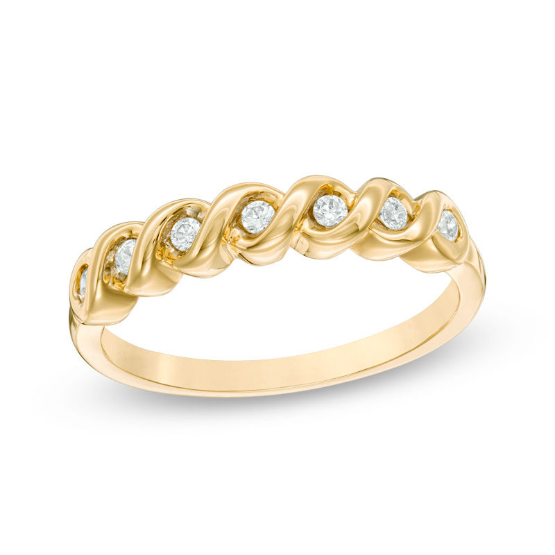 Main Image 3 of Convertibilities 1/6 CT. T.W. Diamond Twist Three-in-One Ring in Sterling Silver and 10K Gold