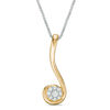 Thumbnail Image 2 of Convertibilities 1/6 CT. T.W. Diamond Swirl Drop Teardrop Three-in-One Pendant in Sterling Silver and 10K Gold