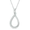 Thumbnail Image 3 of Convertibilities 1/6 CT. T.W. Diamond Swirl Drop Teardrop Three-in-One Pendant in Sterling Silver and 10K Gold