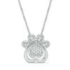 Thumbnail Image 0 of Convertibilities 1/15 CT. T.W. Diamond Dog Paw Print Heart Three-in-One Pendant in Sterling Silver