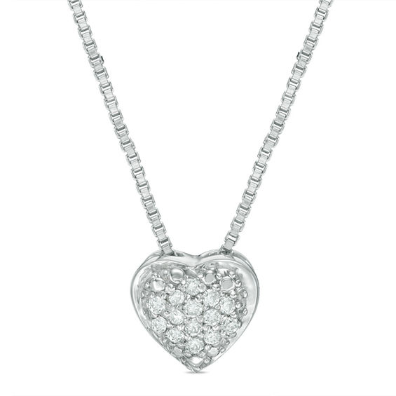 Convertibilities 1/15 CT. T.w. Diamond Dog Paw Print Heart Three-in-One Pendant in Sterling Silver