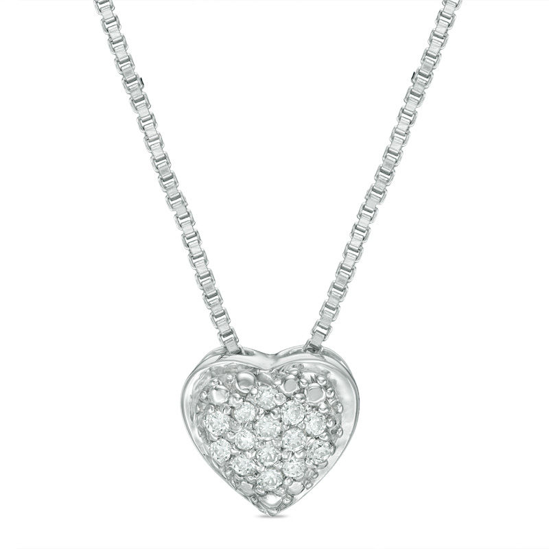 Convertibilities 1/15 CT. T.W. Diamond Dog Paw Print Heart Three-in-One Pendant in Sterling Silver