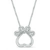 Thumbnail Image 2 of Convertibilities 1/15 CT. T.W. Diamond Dog Paw Print Heart Three-in-One Pendant in Sterling Silver