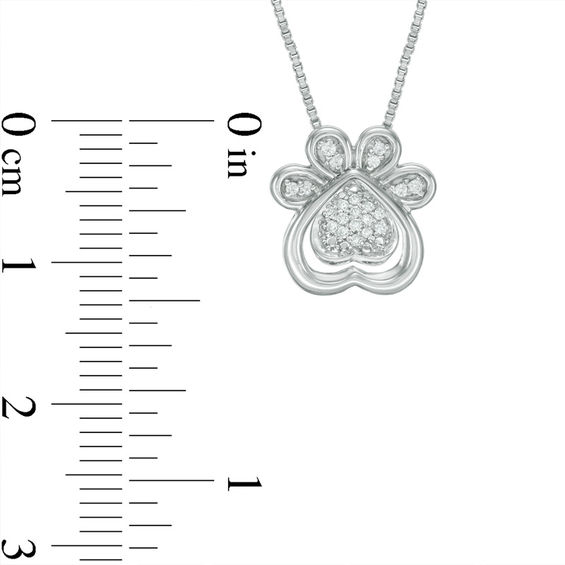Convertibilities 1/15 CT. T.w. Diamond Dog Paw Print Heart Three-in-One Pendant in Sterling Silver