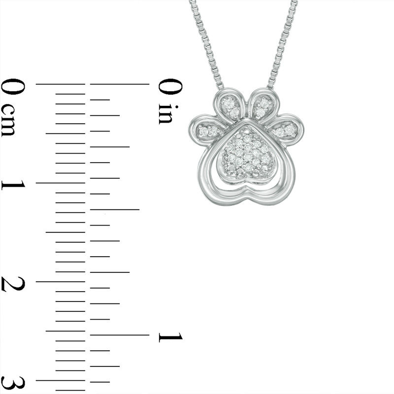 Convertibilities 1/15 CT. T.W. Diamond Dog Paw Print Heart Three-in-One Pendant in Sterling Silver