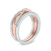 Thumbnail Image 2 of Convertibilities 1/5 CT. T.W. Diamond Crossover Three-in-One Ring in Sterling Silver and 10K Rose Gold