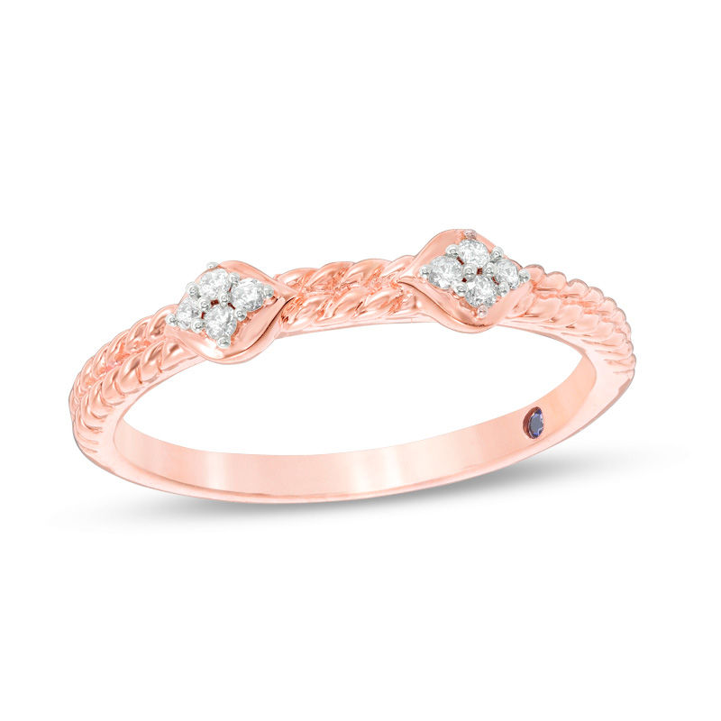 Main Image 1 of Cherished Promise Collection™ 1/20 CT. T.W. Diamond Stackable Band in 10K Rose Gold