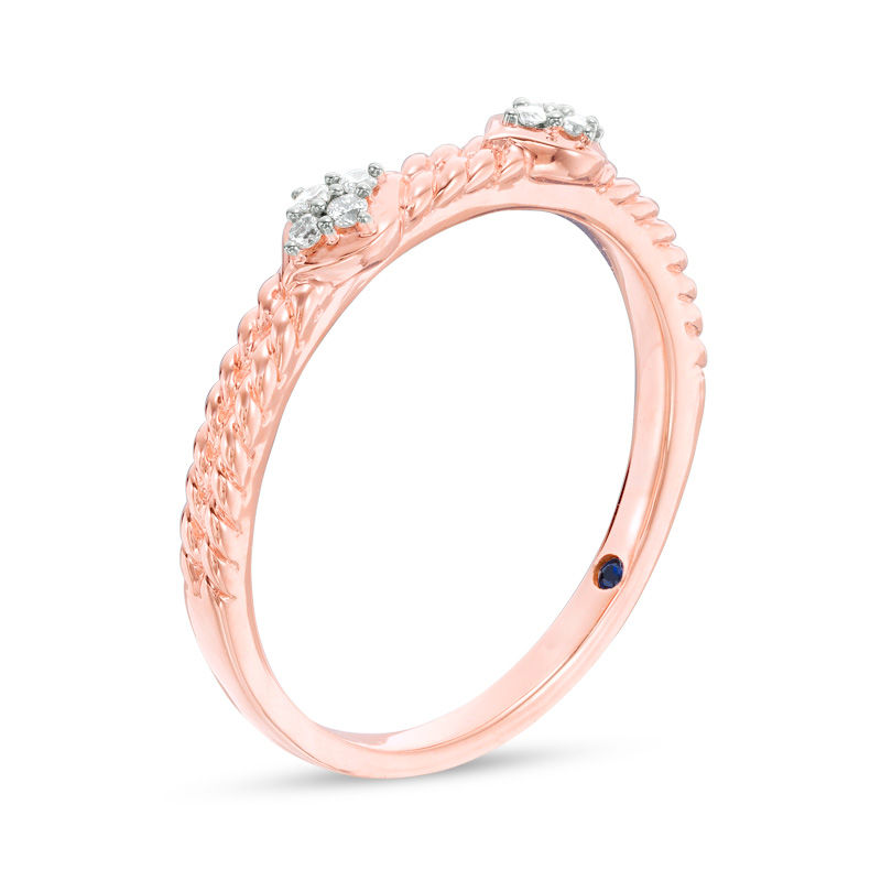 Main Image 2 of Cherished Promise Collection™ 1/20 CT. T.W. Diamond Stackable Band in 10K Rose Gold