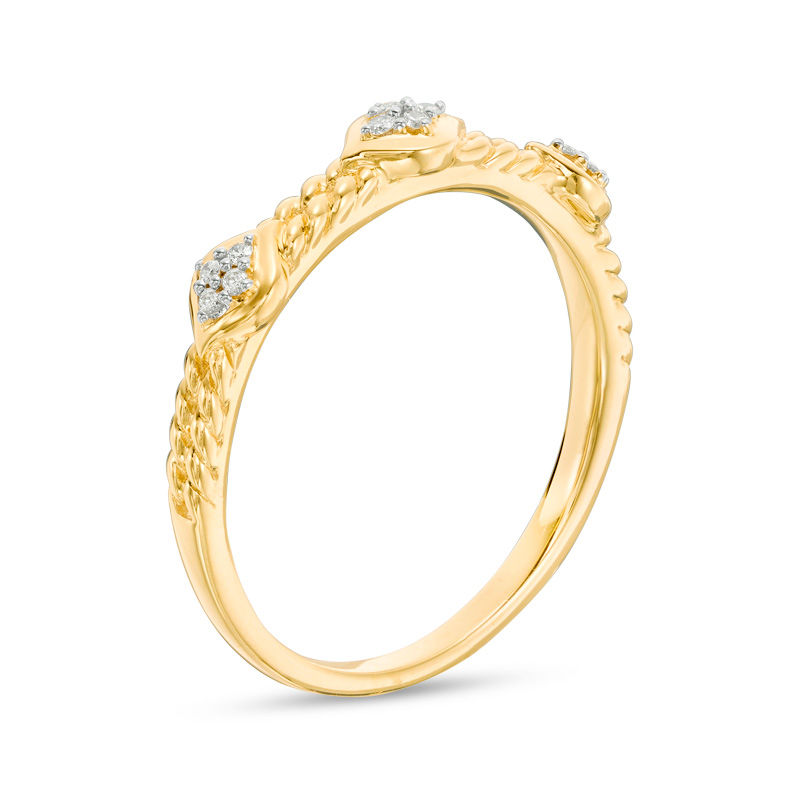 Main Image 2 of Cherished Promise Collection™ 1/20 CT. T.W. Diamond Stackable Band in 10K Gold