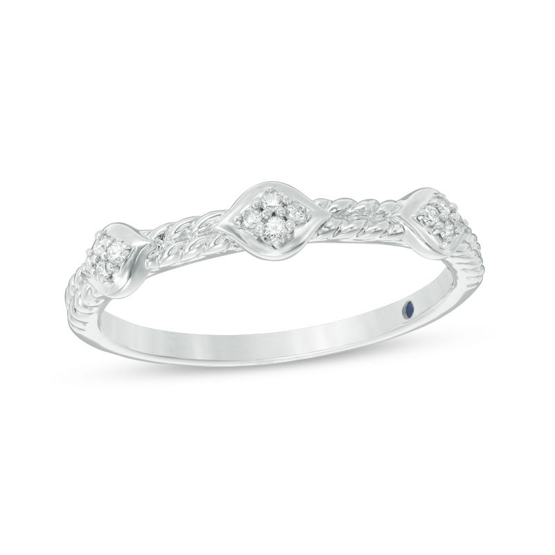Main Image 1 of Cherished Promise Collection™ 1/20 CT. T.W. Diamond Stackable Band in 10K White Gold