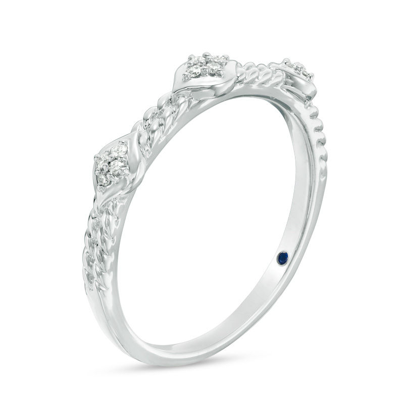 Main Image 2 of Cherished Promise Collection™ 1/20 CT. T.W. Diamond Stackable Band in 10K White Gold
