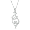 Thumbnail Image 1 of Diamond Accent Swirl Flame Pendant in Sterling Silver
